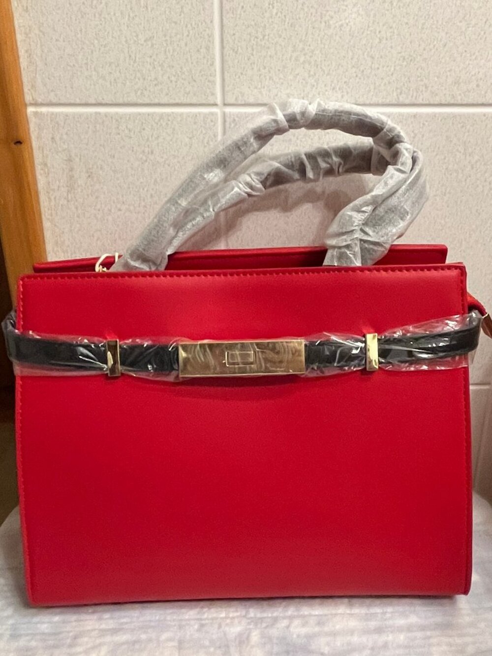 NEW Elegant Fashion red top handle handbag